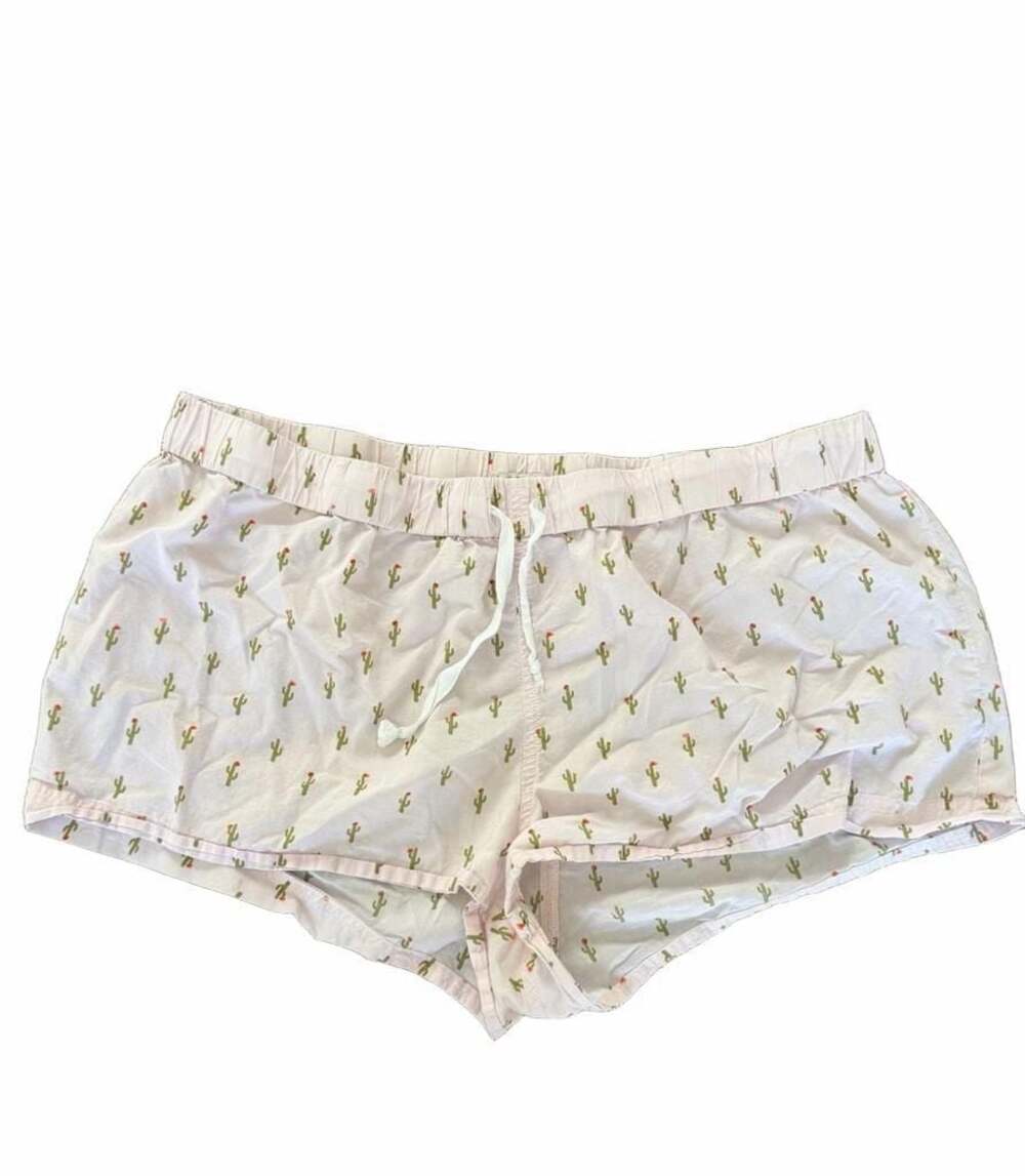 J.Crew Pink Cactus Print Pajama Sleep Shorts size L